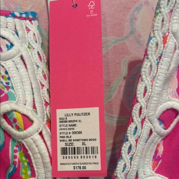 Lilly Pulitzer Pink and Blue Scoop Neck Sundress - Picture 2 of 6